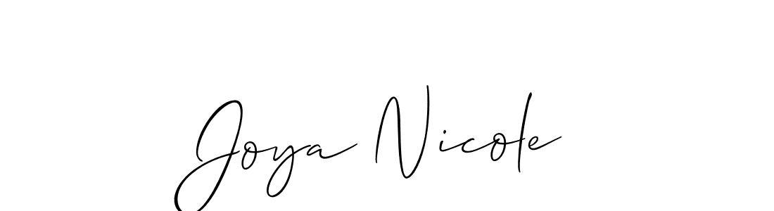 The best way (Allison_Script) to make a short signature is to pick only two or three words in your name. The name Joya Nicole include a total of six letters. For converting this name. Joya Nicole signature style 2 images and pictures png