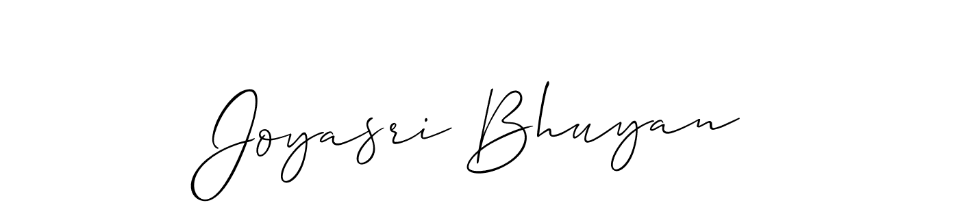Design your own signature with our free online signature maker. With this signature software, you can create a handwritten (Allison_Script) signature for name Joyasri Bhuyan. Joyasri Bhuyan signature style 2 images and pictures png