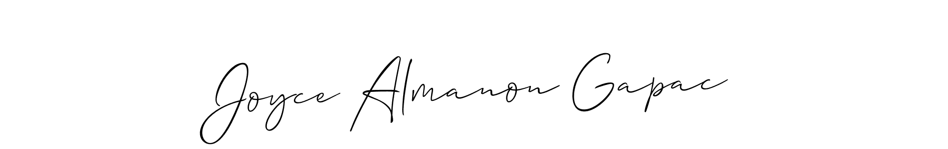 How to Draw Joyce Almanon Gapac signature style? Allison_Script is a latest design signature styles for name Joyce Almanon Gapac. Joyce Almanon Gapac signature style 2 images and pictures png