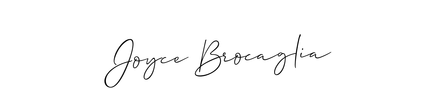 Allison_Script is a professional signature style that is perfect for those who want to add a touch of class to their signature. It is also a great choice for those who want to make their signature more unique. Get Joyce Brocaglia name to fancy signature for free. Joyce Brocaglia signature style 2 images and pictures png