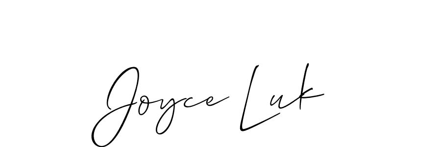 The best way (Allison_Script) to make a short signature is to pick only two or three words in your name. The name Joyce Luk include a total of six letters. For converting this name. Joyce Luk signature style 2 images and pictures png