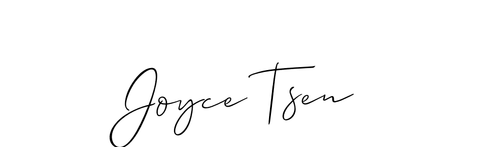 Joyce Tsen stylish signature style. Best Handwritten Sign (Allison_Script) for my name. Handwritten Signature Collection Ideas for my name Joyce Tsen. Joyce Tsen signature style 2 images and pictures png