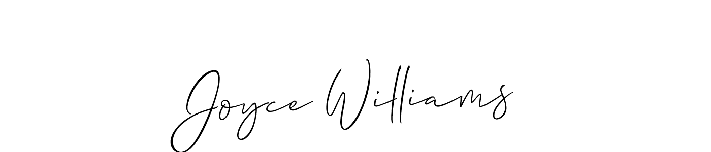 How to make Joyce Williams name signature. Use Allison_Script style for creating short signs online. This is the latest handwritten sign. Joyce Williams signature style 2 images and pictures png