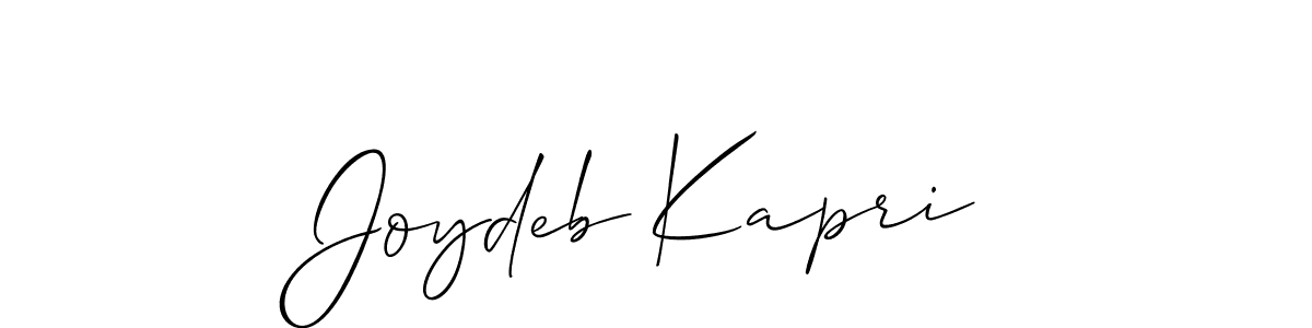 How to make Joydeb Kapri name signature. Use Allison_Script style for creating short signs online. This is the latest handwritten sign. Joydeb Kapri signature style 2 images and pictures png