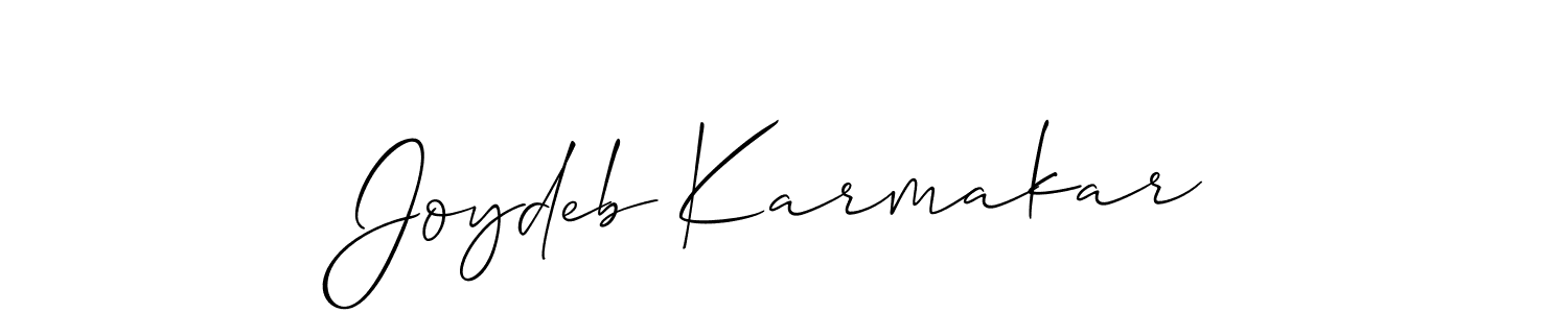 Similarly Allison_Script is the best handwritten signature design. Signature creator online .You can use it as an online autograph creator for name Joydeb Karmakar. Joydeb Karmakar signature style 2 images and pictures png