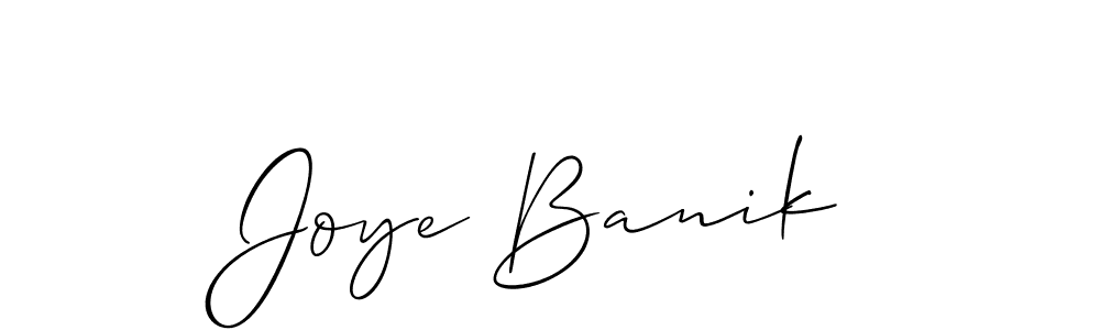 You should practise on your own different ways (Allison_Script) to write your name (Joye Banik) in signature. don't let someone else do it for you. Joye Banik signature style 2 images and pictures png