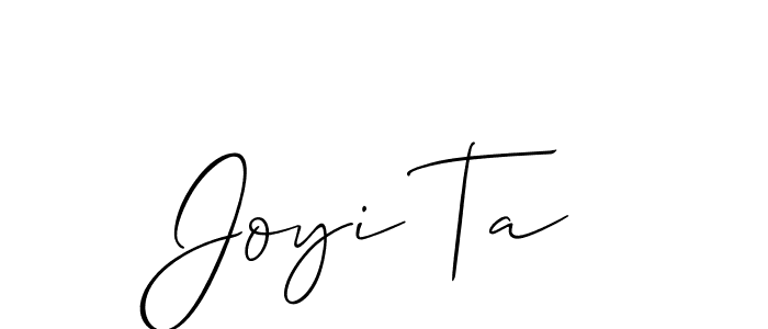 if you are searching for the best signature style for your name Joyi Ta. so please give up your signature search. here we have designed multiple signature styles  using Allison_Script. Joyi Ta signature style 2 images and pictures png