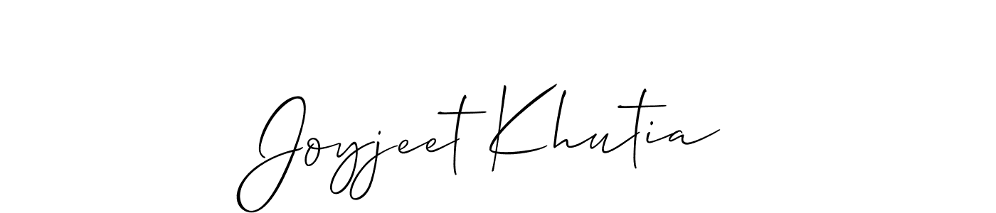 It looks lik you need a new signature style for name Joyjeet Khutia. Design unique handwritten (Allison_Script) signature with our free signature maker in just a few clicks. Joyjeet Khutia signature style 2 images and pictures png