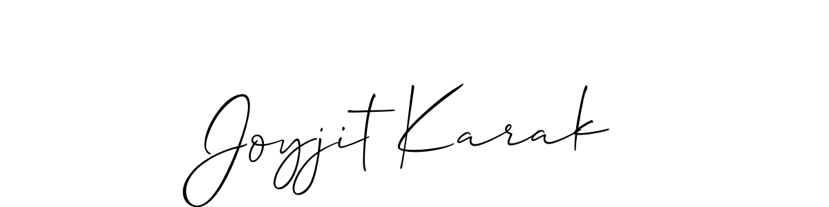 Make a beautiful signature design for name Joyjit Karak. With this signature (Allison_Script) style, you can create a handwritten signature for free. Joyjit Karak signature style 2 images and pictures png