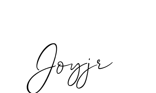 The best way (Allison_Script) to make a short signature is to pick only two or three words in your name. The name Joyjr include a total of six letters. For converting this name. Joyjr signature style 2 images and pictures png