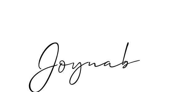 It looks lik you need a new signature style for name Joynab. Design unique handwritten (Allison_Script) signature with our free signature maker in just a few clicks. Joynab signature style 2 images and pictures png