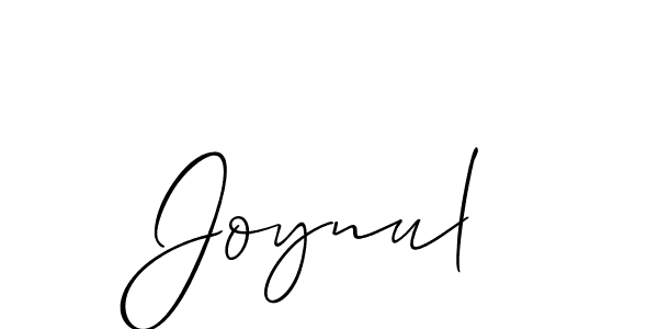 Use a signature maker to create a handwritten signature online. With this signature software, you can design (Allison_Script) your own signature for name Joynul. Joynul signature style 2 images and pictures png