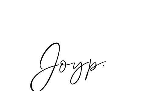 The best way (Allison_Script) to make a short signature is to pick only two or three words in your name. The name Joyp. include a total of six letters. For converting this name. Joyp. signature style 2 images and pictures png