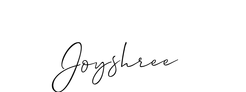 How to make Joyshree signature? Allison_Script is a professional autograph style. Create handwritten signature for Joyshree name. Joyshree signature style 2 images and pictures png
