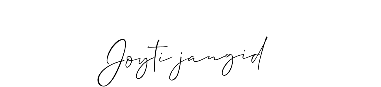 How to Draw Joyti jangid signature style? Allison_Script is a latest design signature styles for name Joyti jangid. Joyti jangid signature style 2 images and pictures png