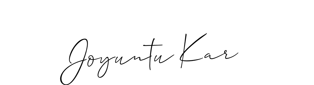 Joyuntu Kar stylish signature style. Best Handwritten Sign (Allison_Script) for my name. Handwritten Signature Collection Ideas for my name Joyuntu Kar. Joyuntu Kar signature style 2 images and pictures png