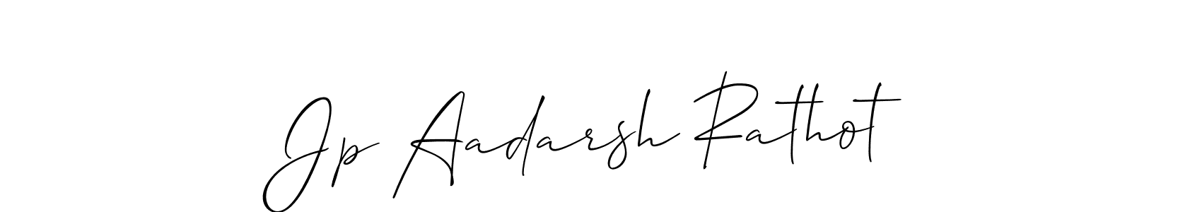 It looks lik you need a new signature style for name Jp Aadarsh Rathot. Design unique handwritten (Allison_Script) signature with our free signature maker in just a few clicks. Jp Aadarsh Rathot signature style 2 images and pictures png