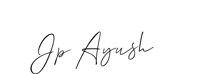 Jp Ayush stylish signature style. Best Handwritten Sign (Allison_Script) for my name. Handwritten Signature Collection Ideas for my name Jp Ayush. Jp Ayush signature style 2 images and pictures png
