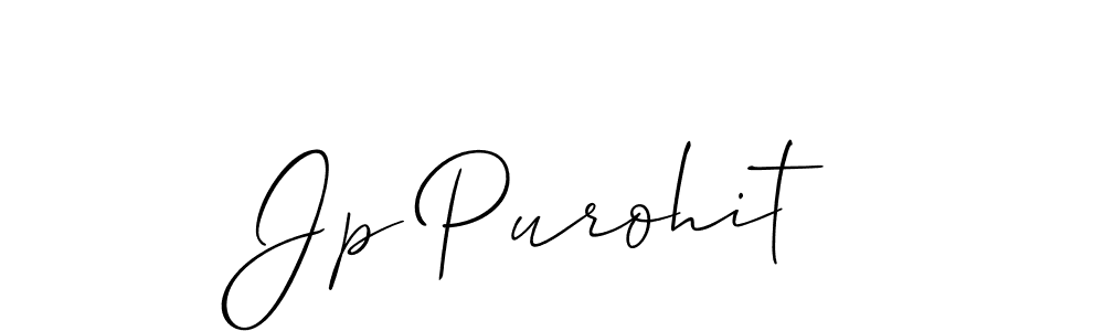 Use a signature maker to create a handwritten signature online. With this signature software, you can design (Allison_Script) your own signature for name Jp Purohit. Jp Purohit signature style 2 images and pictures png