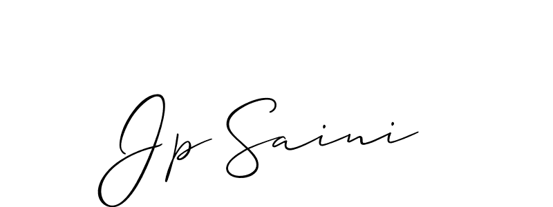 It looks lik you need a new signature style for name Jp Saini. Design unique handwritten (Allison_Script) signature with our free signature maker in just a few clicks. Jp Saini signature style 2 images and pictures png