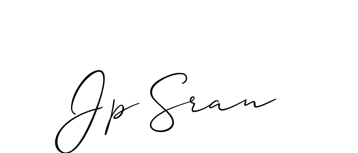 Also You can easily find your signature by using the search form. We will create Jp Sran name handwritten signature images for you free of cost using Allison_Script sign style. Jp Sran signature style 2 images and pictures png