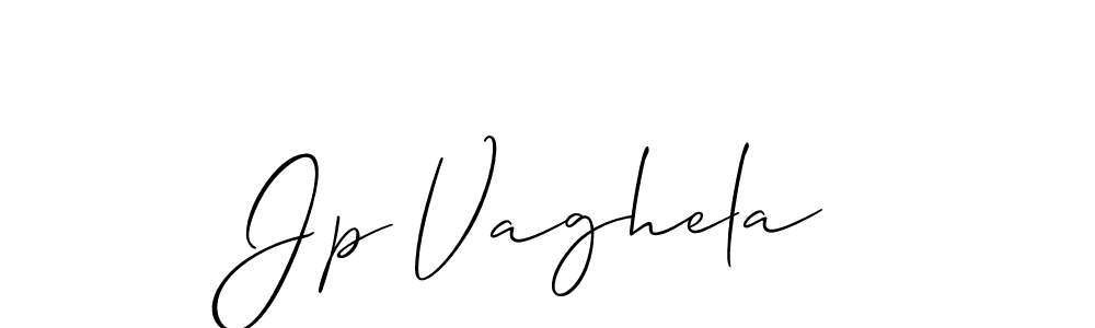 Create a beautiful signature design for name Jp Vaghela. With this signature (Allison_Script) fonts, you can make a handwritten signature for free. Jp Vaghela signature style 2 images and pictures png