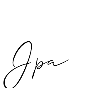 Create a beautiful signature design for name Jpa. With this signature (Allison_Script) fonts, you can make a handwritten signature for free. Jpa signature style 2 images and pictures png