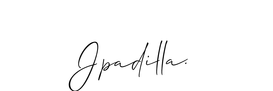 It looks lik you need a new signature style for name Jpadilla.. Design unique handwritten (Allison_Script) signature with our free signature maker in just a few clicks. Jpadilla. signature style 2 images and pictures png