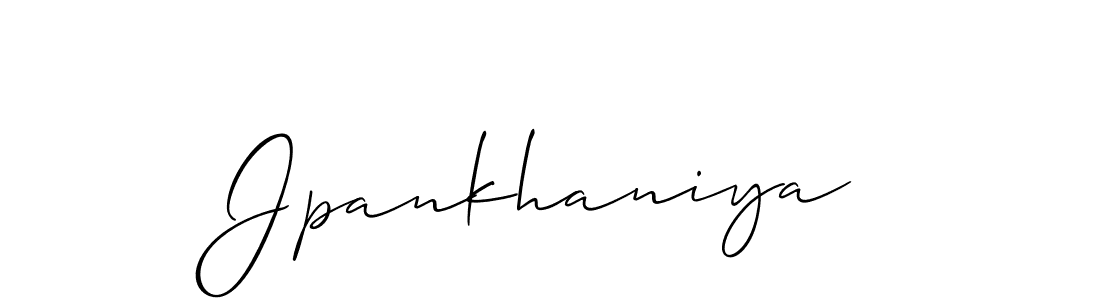 Design your own signature with our free online signature maker. With this signature software, you can create a handwritten (Allison_Script) signature for name Jpankhaniya. Jpankhaniya signature style 2 images and pictures png