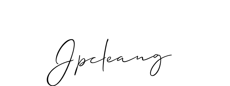 Design your own signature with our free online signature maker. With this signature software, you can create a handwritten (Allison_Script) signature for name Jpcleang. Jpcleang signature style 2 images and pictures png