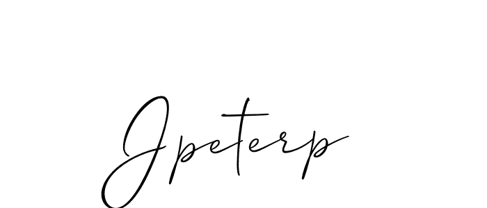 Use a signature maker to create a handwritten signature online. With this signature software, you can design (Allison_Script) your own signature for name Jpeterp. Jpeterp signature style 2 images and pictures png