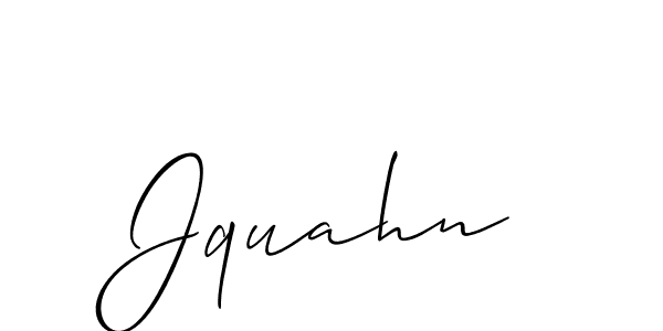 Design your own signature with our free online signature maker. With this signature software, you can create a handwritten (Allison_Script) signature for name Jquahn. Jquahn signature style 2 images and pictures png