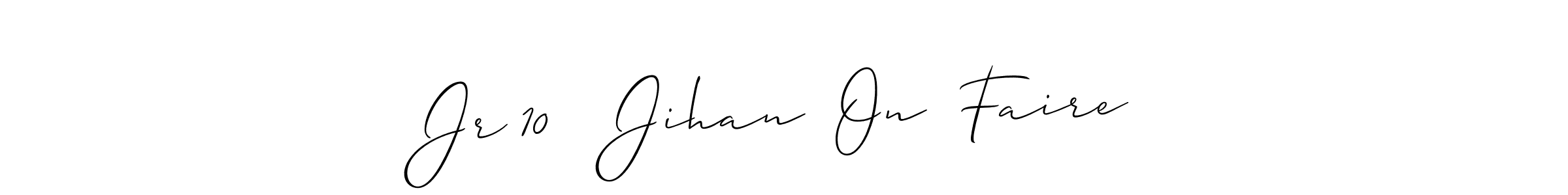 How to Draw Jr 10   Jihan  On  Faire signature style? Allison_Script is a latest design signature styles for name Jr 10   Jihan  On  Faire. Jr 10   Jihan  On  Faire signature style 2 images and pictures png