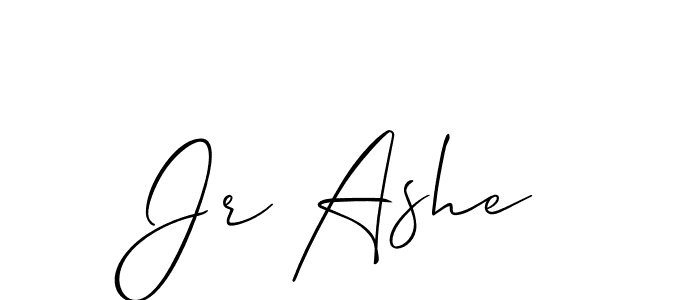 Also You can easily find your signature by using the search form. We will create Jr Ashe name handwritten signature images for you free of cost using Allison_Script sign style. Jr Ashe signature style 2 images and pictures png