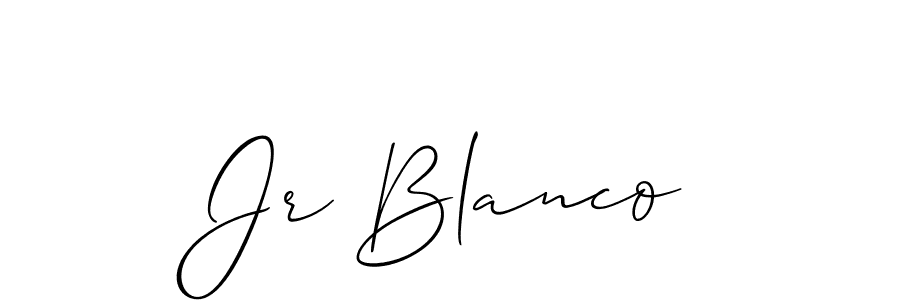 It looks lik you need a new signature style for name Jr Blanco. Design unique handwritten (Allison_Script) signature with our free signature maker in just a few clicks. Jr Blanco signature style 2 images and pictures png