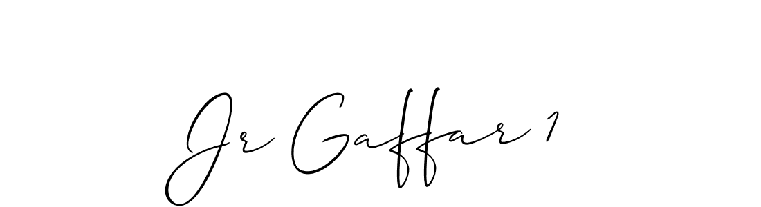 Use a signature maker to create a handwritten signature online. With this signature software, you can design (Allison_Script) your own signature for name Jr Gaffar 1. Jr Gaffar 1 signature style 2 images and pictures png