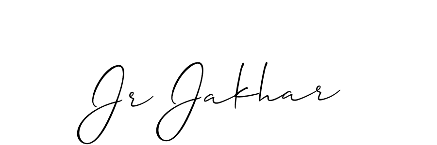 How to make Jr Jakhar name signature. Use Allison_Script style for creating short signs online. This is the latest handwritten sign. Jr Jakhar signature style 2 images and pictures png