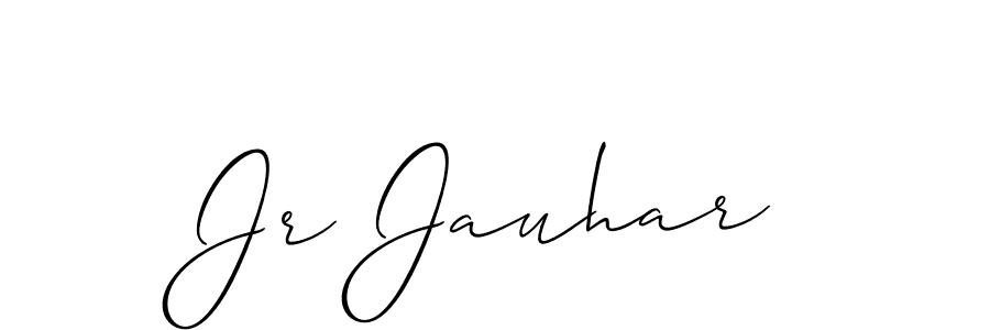 How to make Jr Jauhar name signature. Use Allison_Script style for creating short signs online. This is the latest handwritten sign. Jr Jauhar signature style 2 images and pictures png