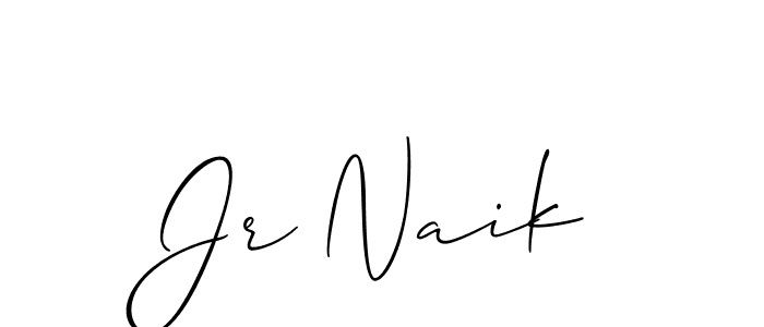 How to make Jr Naik name signature. Use Allison_Script style for creating short signs online. This is the latest handwritten sign. Jr Naik signature style 2 images and pictures png