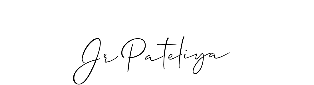 It looks lik you need a new signature style for name Jr Pateliya. Design unique handwritten (Allison_Script) signature with our free signature maker in just a few clicks. Jr Pateliya signature style 2 images and pictures png