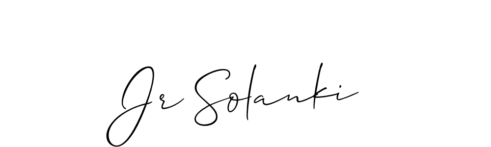 Similarly Allison_Script is the best handwritten signature design. Signature creator online .You can use it as an online autograph creator for name Jr Solanki. Jr Solanki signature style 2 images and pictures png