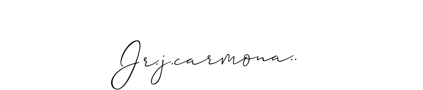 Allison_Script is a professional signature style that is perfect for those who want to add a touch of class to their signature. It is also a great choice for those who want to make their signature more unique. Get Jr.j.carmona.. name to fancy signature for free. Jr.j.carmona.. signature style 2 images and pictures png