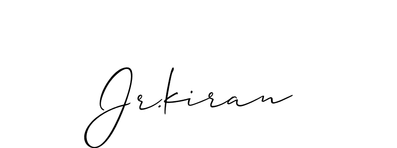 How to Draw Jr.kiran signature style? Allison_Script is a latest design signature styles for name Jr.kiran. Jr.kiran signature style 2 images and pictures png