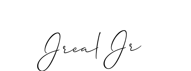 You should practise on your own different ways (Allison_Script) to write your name (Jreal Jr) in signature. don't let someone else do it for you. Jreal Jr signature style 2 images and pictures png