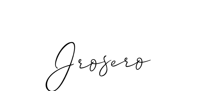 Use a signature maker to create a handwritten signature online. With this signature software, you can design (Allison_Script) your own signature for name Jrosero. Jrosero signature style 2 images and pictures png