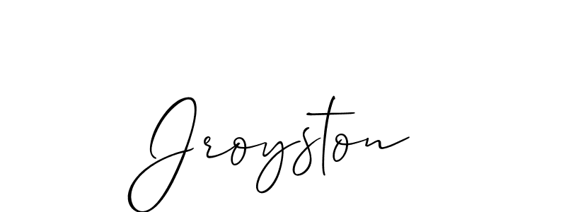 Make a beautiful signature design for name Jroyston. With this signature (Allison_Script) style, you can create a handwritten signature for free. Jroyston signature style 2 images and pictures png