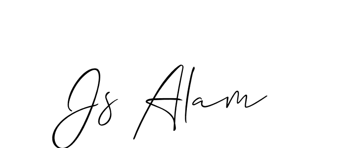 The best way (Allison_Script) to make a short signature is to pick only two or three words in your name. The name Js Alam include a total of six letters. For converting this name. Js Alam signature style 2 images and pictures png