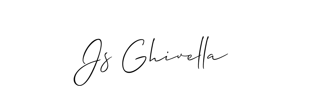 How to make Js Ghivella name signature. Use Allison_Script style for creating short signs online. This is the latest handwritten sign. Js Ghivella signature style 2 images and pictures png