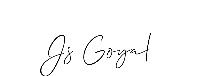 How to Draw Js Goyal signature style? Allison_Script is a latest design signature styles for name Js Goyal. Js Goyal signature style 2 images and pictures png