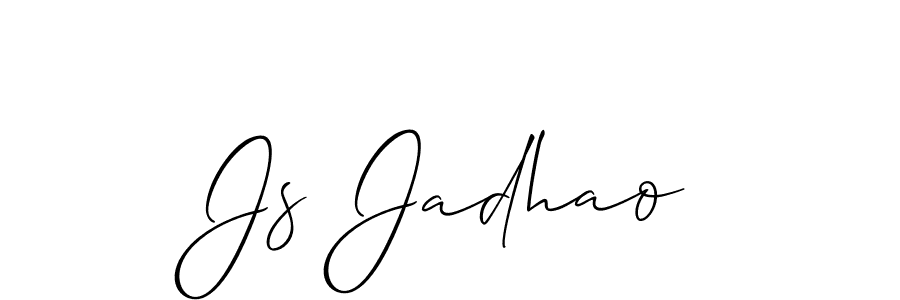 How to make Js Jadhao name signature. Use Allison_Script style for creating short signs online. This is the latest handwritten sign. Js Jadhao signature style 2 images and pictures png